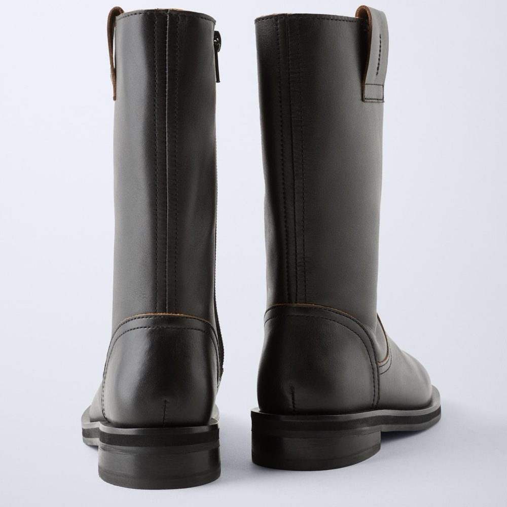 Zara Kids Leather Boots - Picture 3 of 6